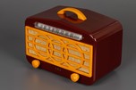 Stunning AMC 126 ’3-Ring’ Catalin Radio in Maroon + Yellow